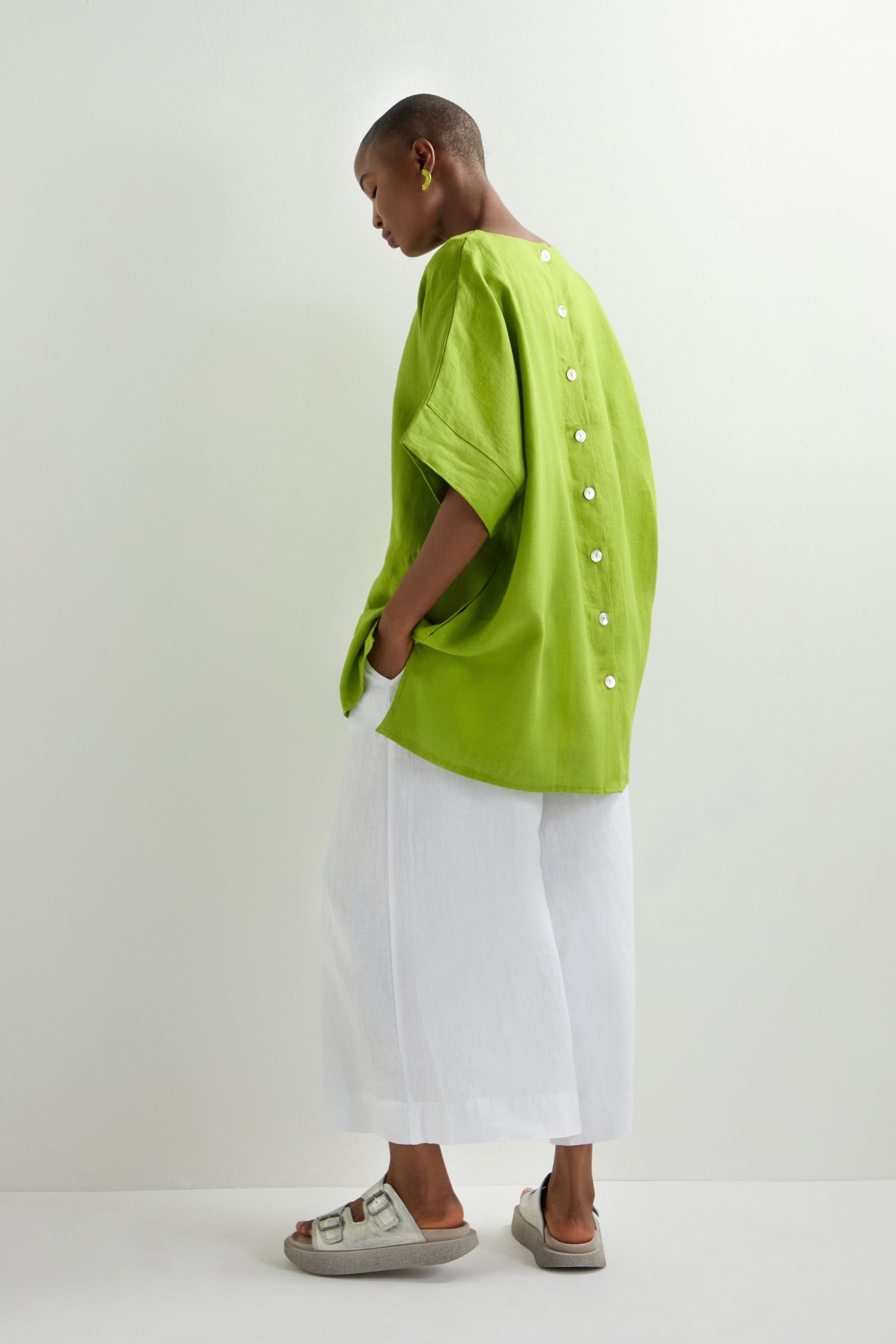 Button Back Linen Tunic