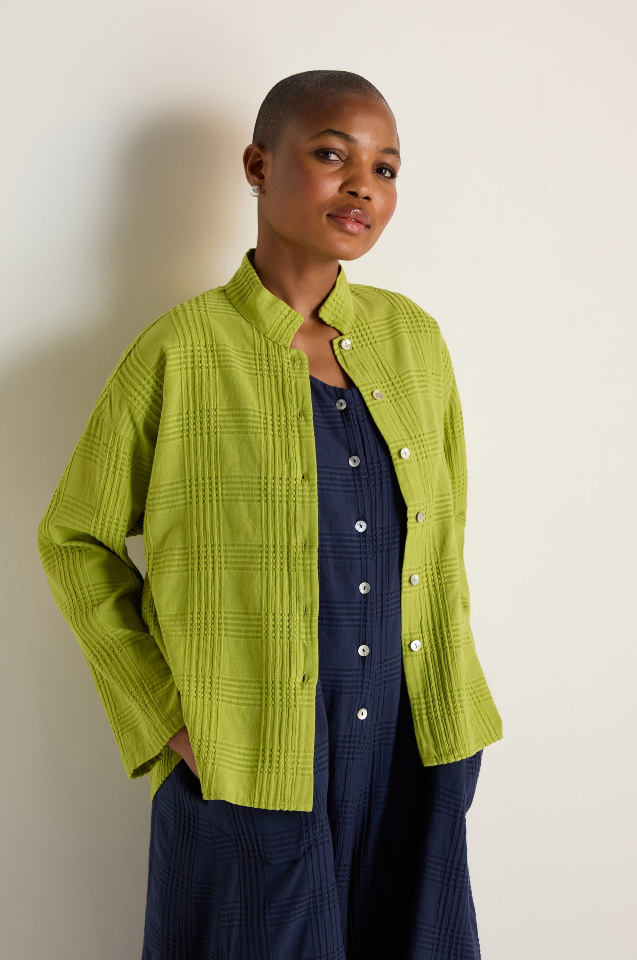lime green dress shirt women's Lime green and pink silk shirt with contrasting self-tie bow detail
