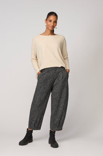 Bianco Jersey Check Trouser