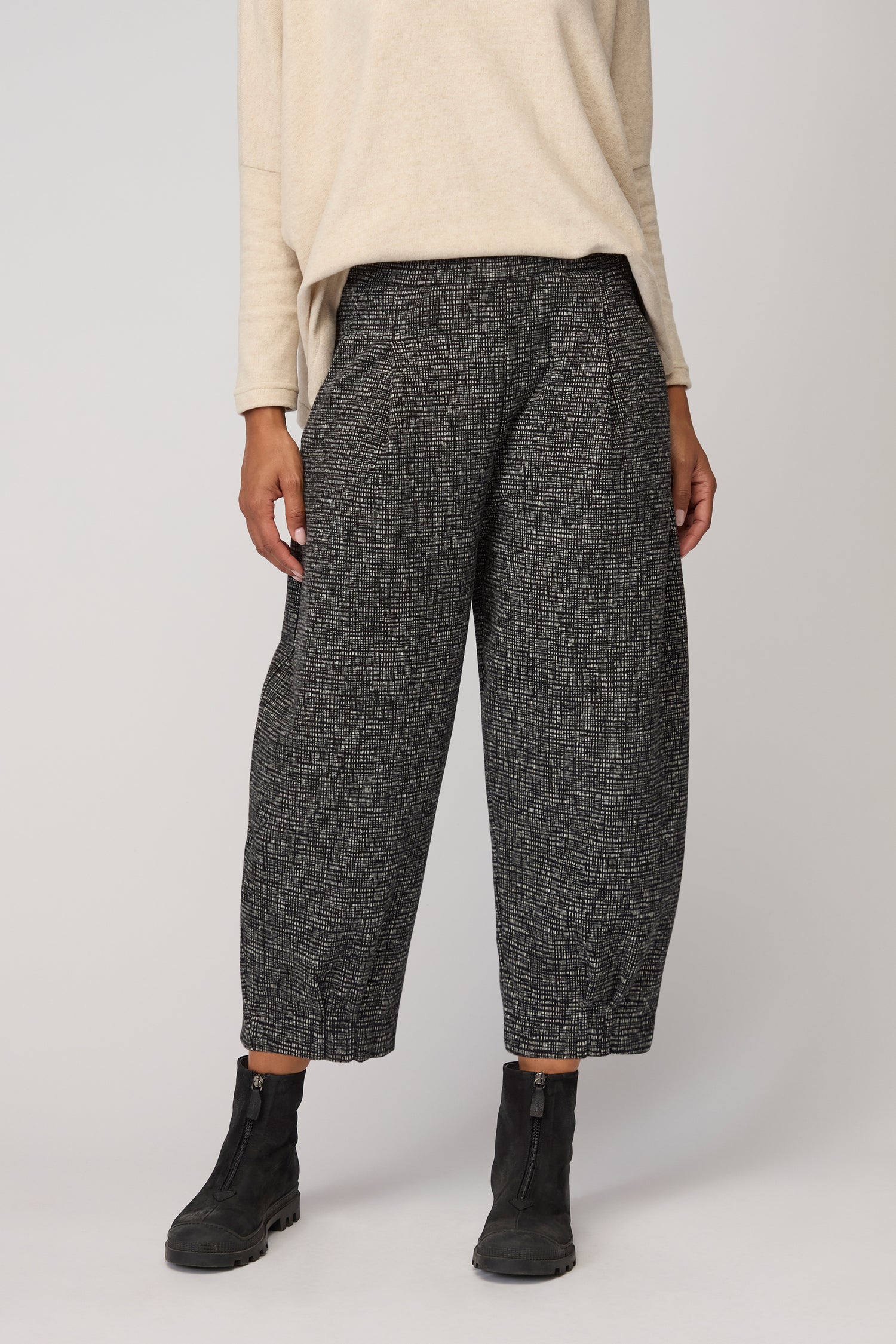 Bianco Jersey Check Trouser