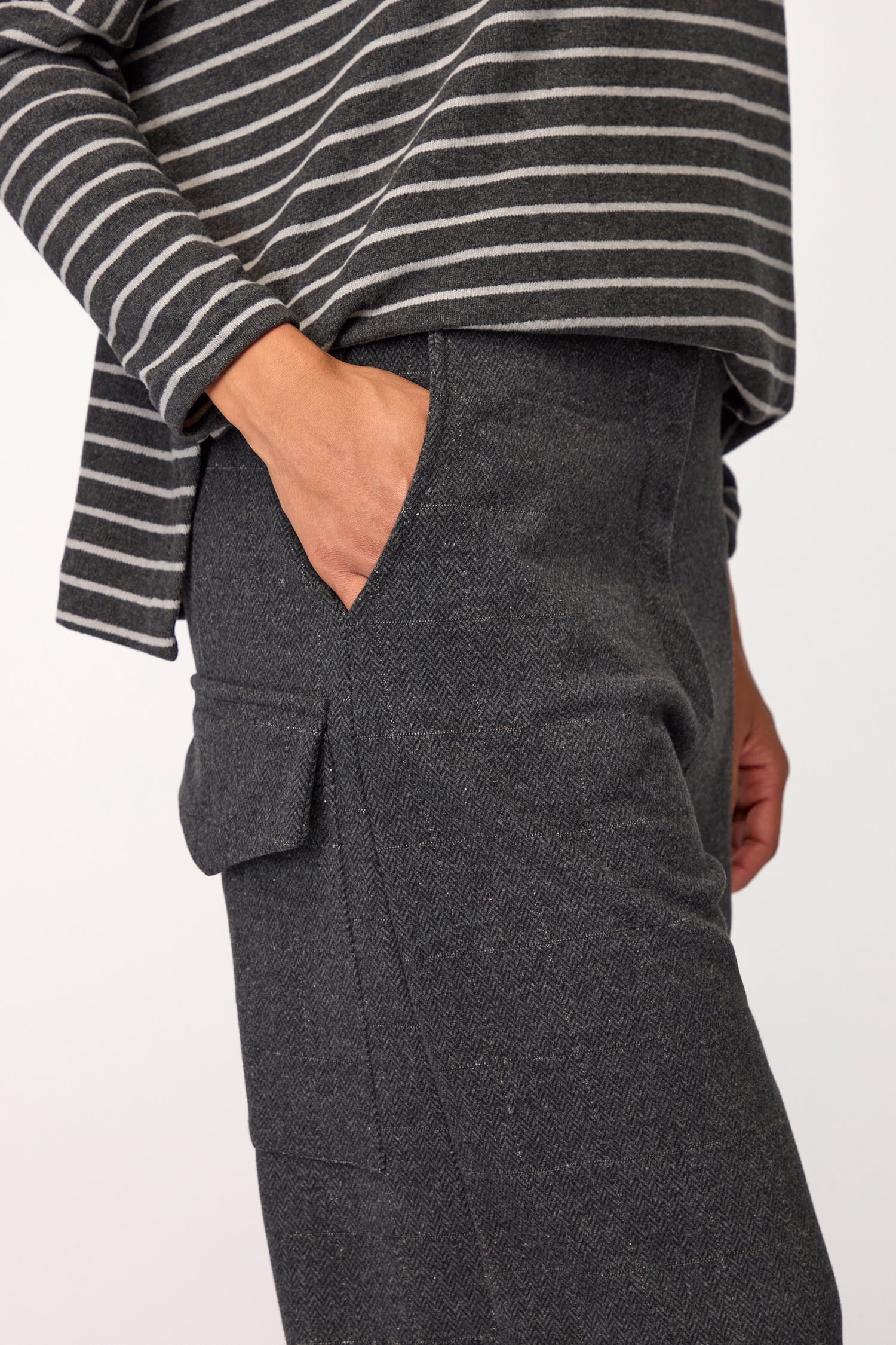 Mira Check Jersey Pocket Trouser