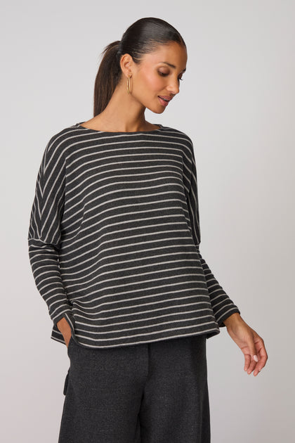Zita Roll Neck Fine Stripe Tunic