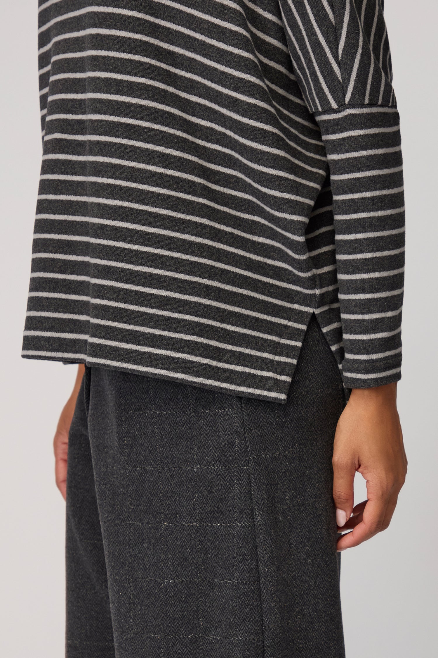 Zita Roll Neck Fine Stripe Tunic