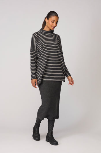 Zita Roll Neck Fine Stripe Tunic