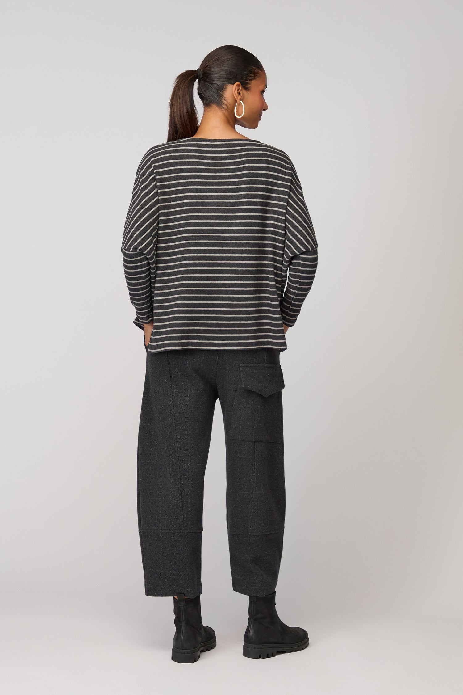 Zita Roll Neck Fine Stripe Tunic