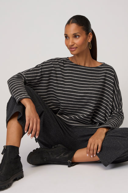 Zita Roll Neck Fine Stripe Tunic