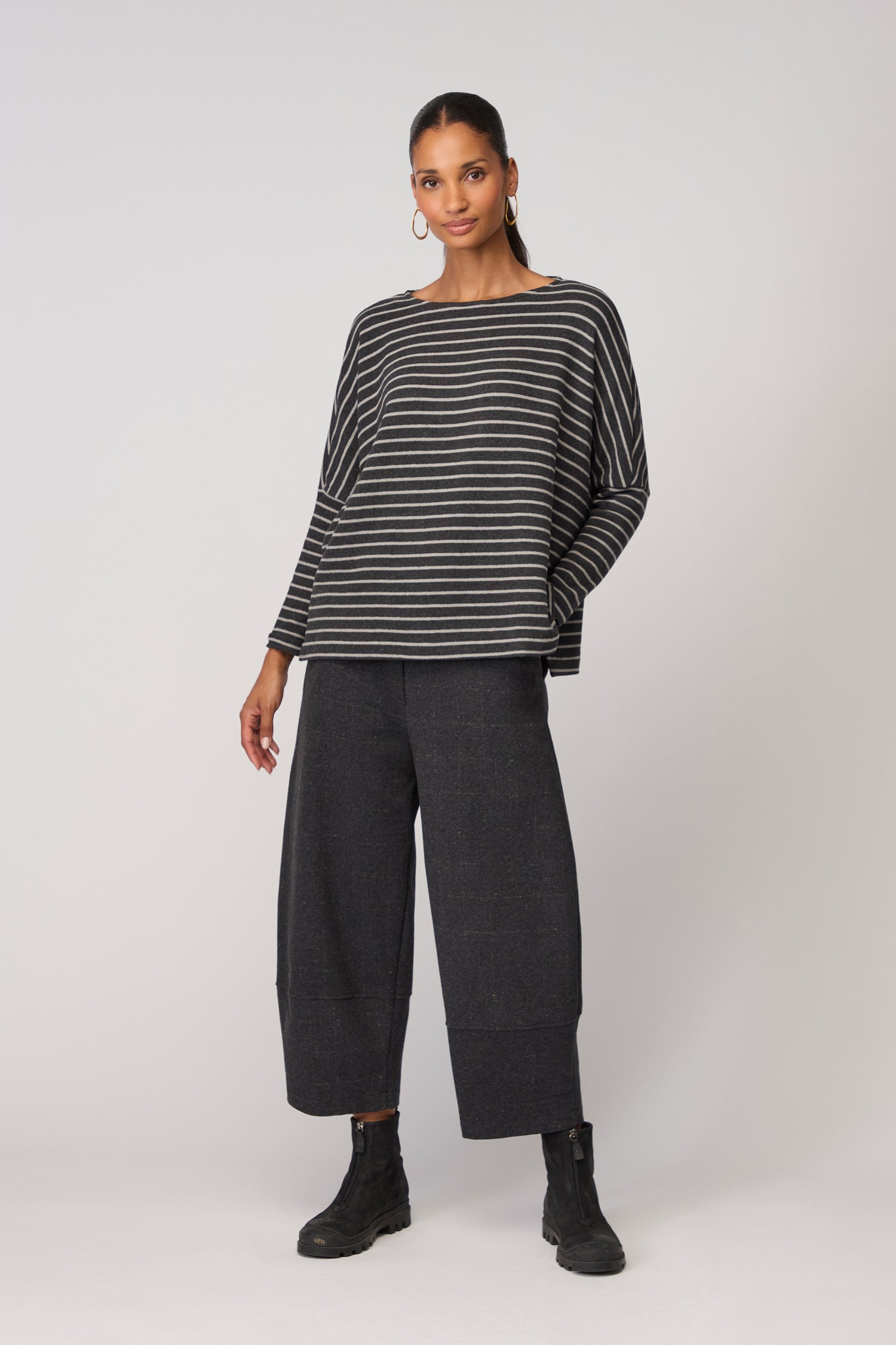 Zita Roll Neck Fine Stripe Tunic