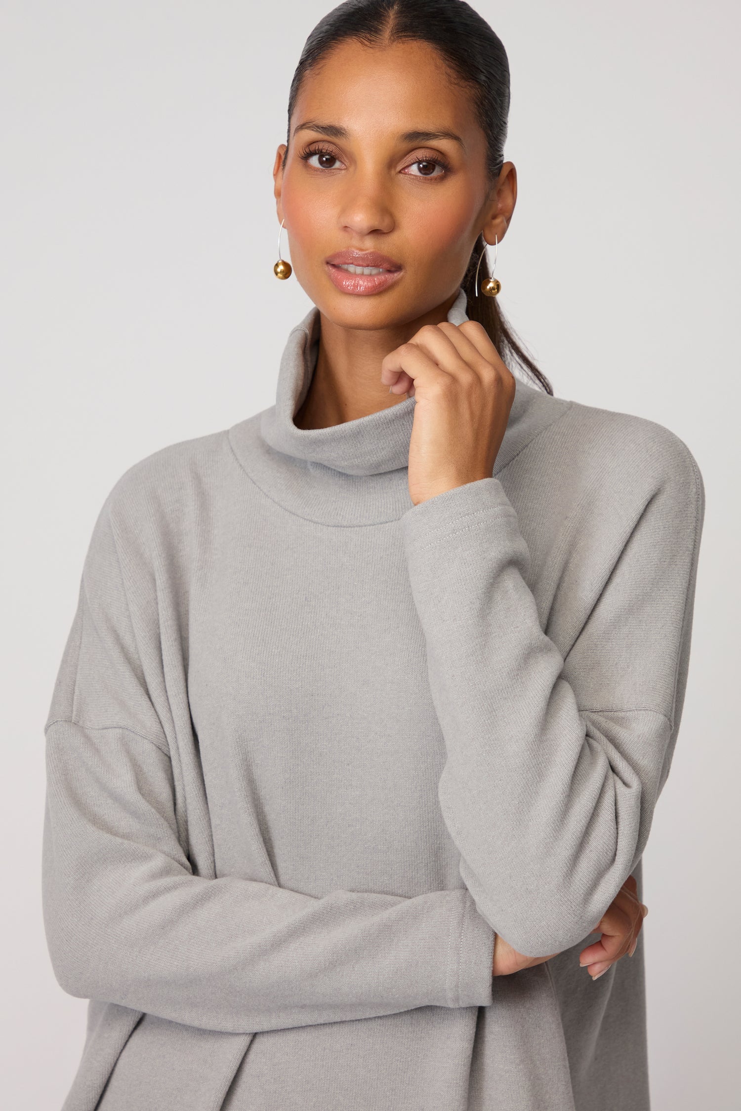 Zita Roll Neck Soft Jersey Tunic