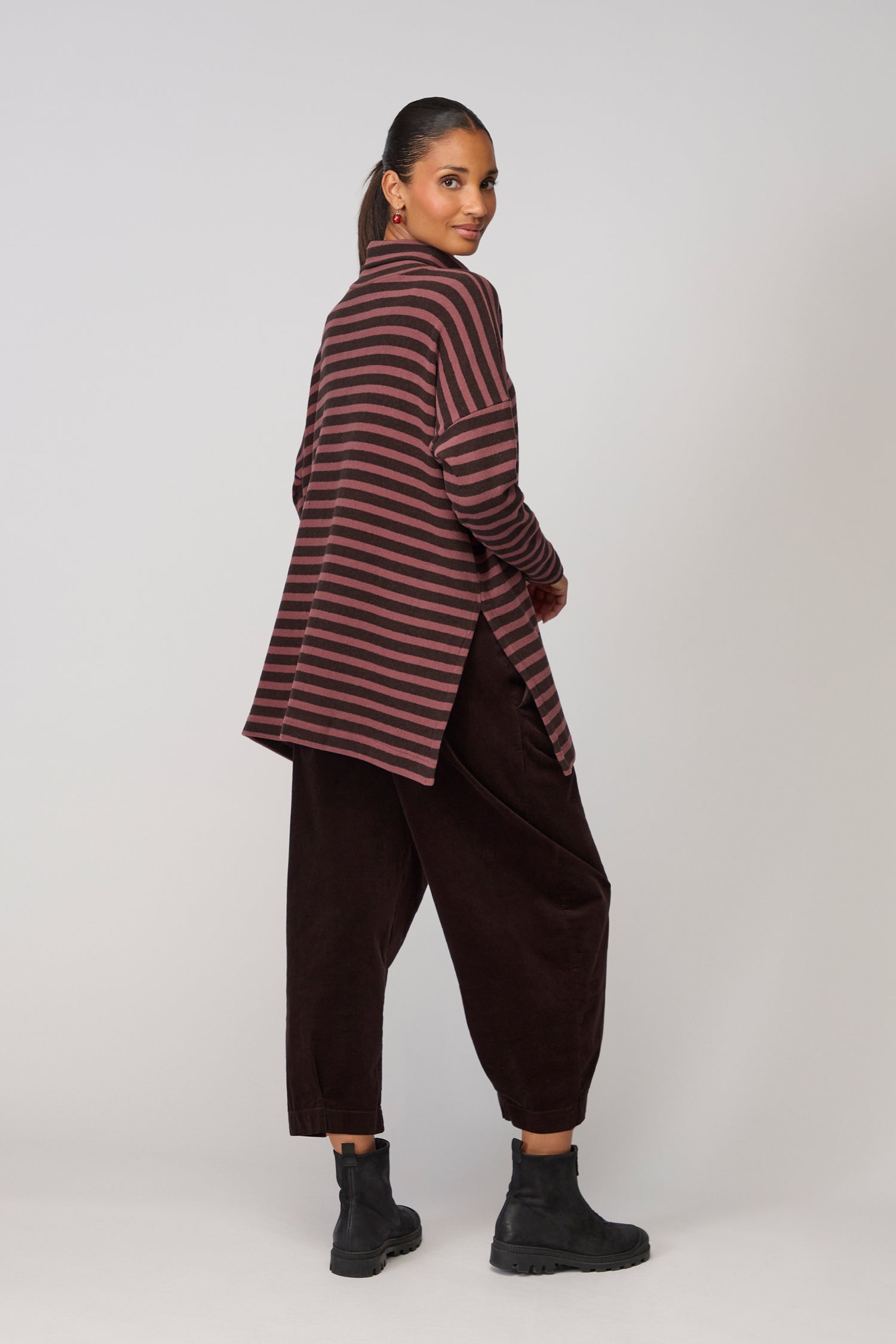 Zita Roll Neck Wide Stripe Tunic