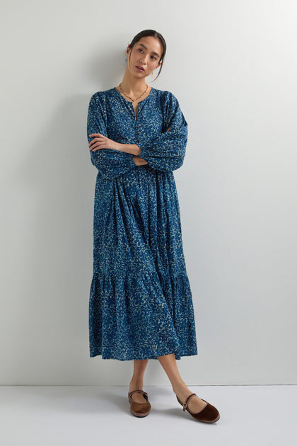 Block Print Maxi Dress