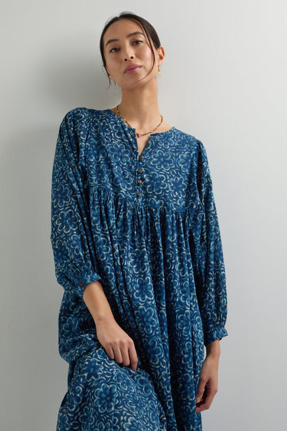Block Print Maxi Dress