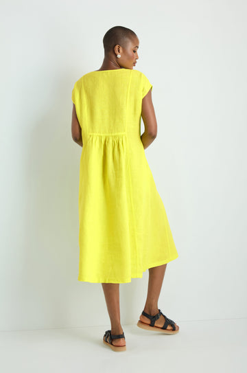 open-collar linen shirt dress Agatha Linen Dress