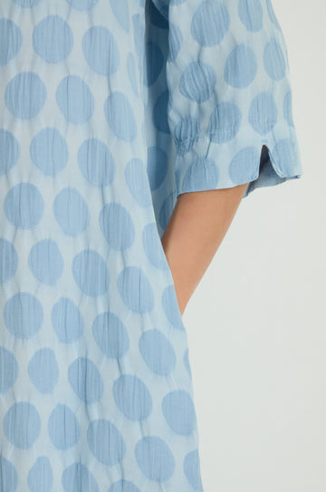 Spot Textured Jacquard Bubble Dress  Sahara