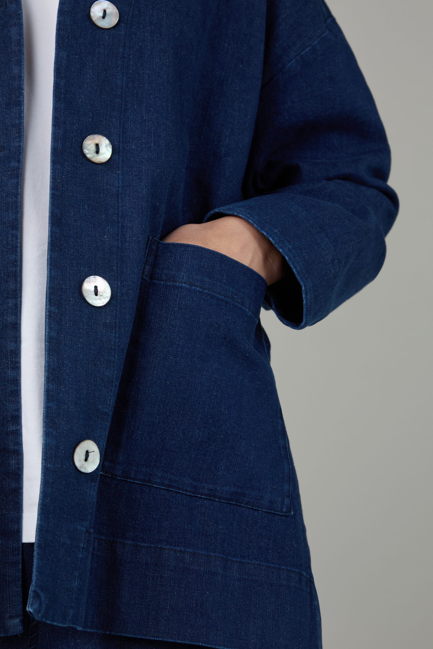 Stretch Denim Boxy Jacket