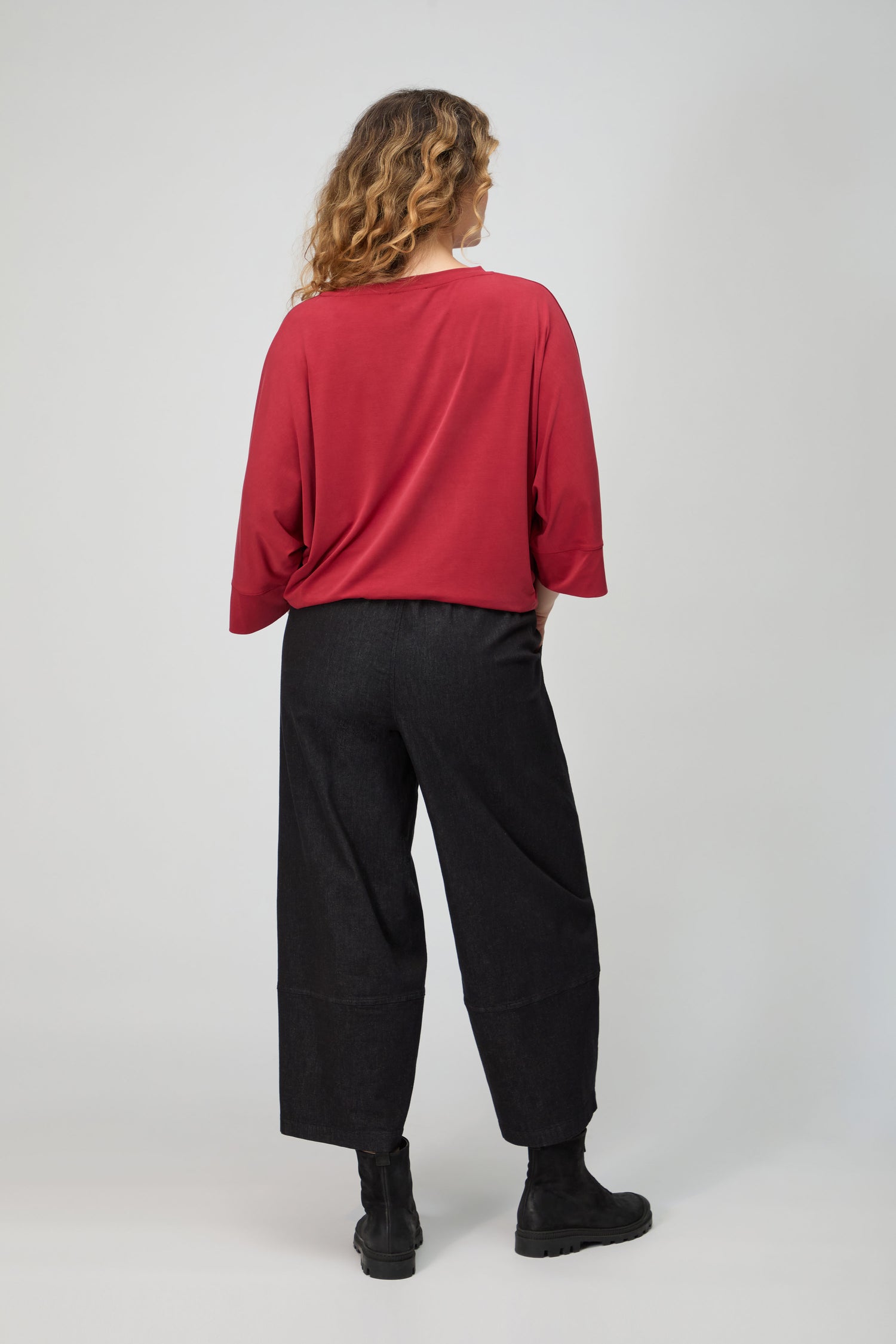 Black Stretch Denim Bubble Trousers