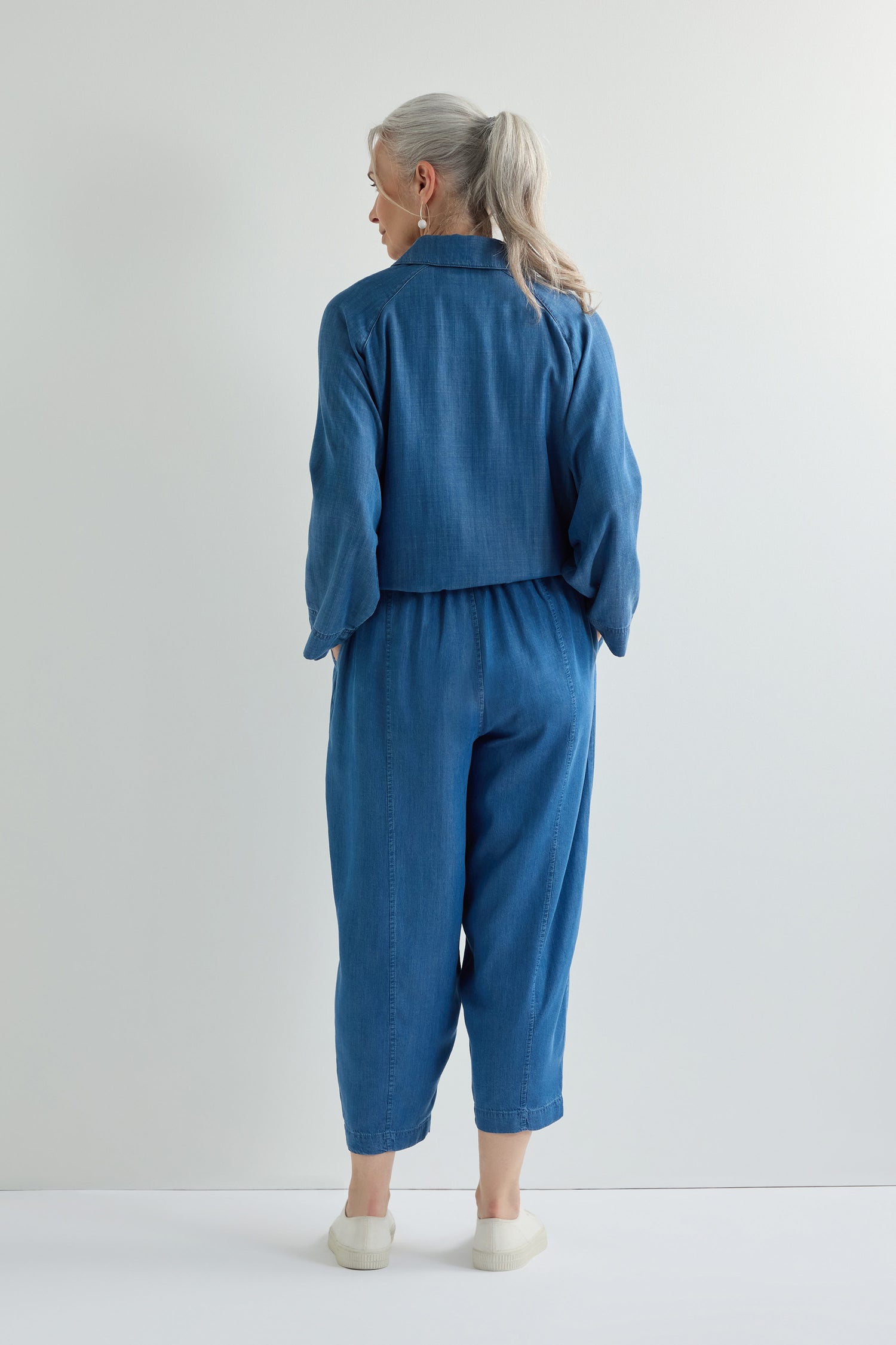 Fluid Denim Bubble Trouser