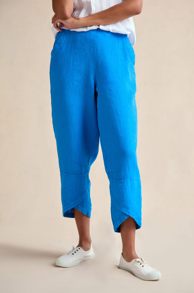 Linen Tulip Hem Azure Bubble Trousers – Sahara