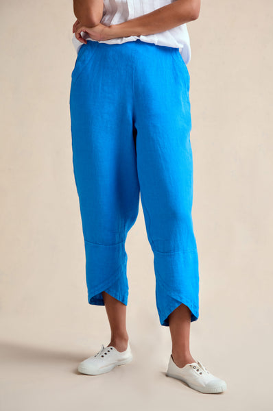Linen Tulip Hem Azure Bubble Trousers – Sahara
