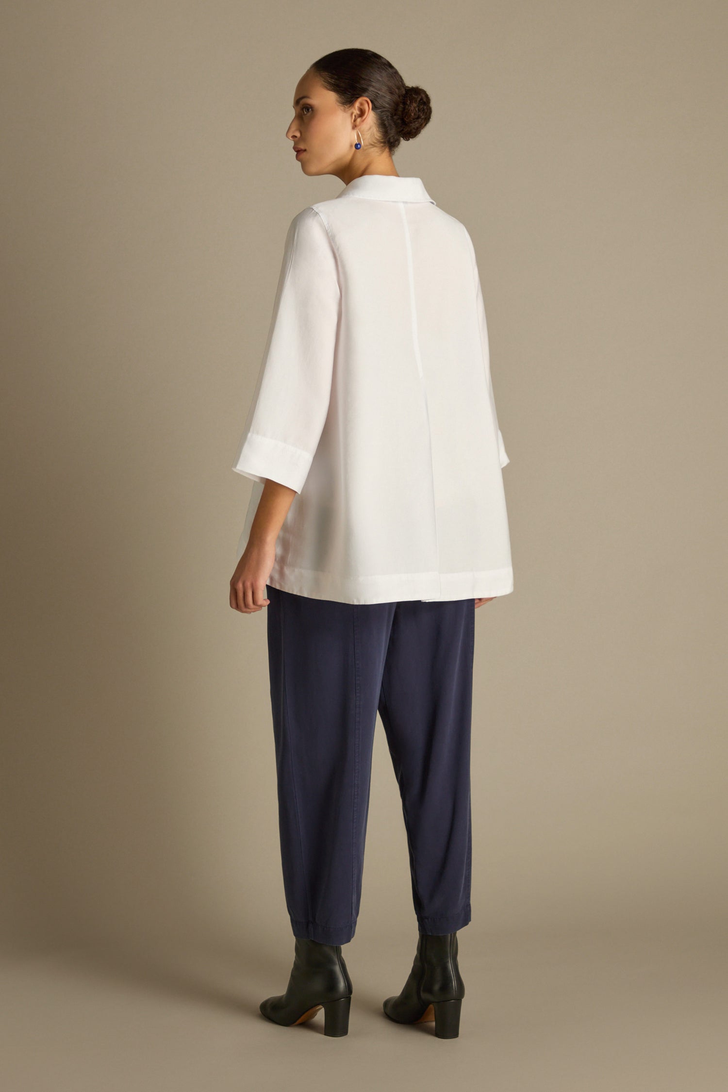 Soft Tencel Flared Hem Shirt