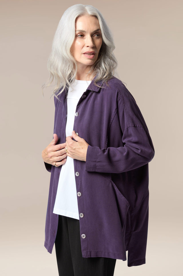 Twill shirt jacket on sale womens