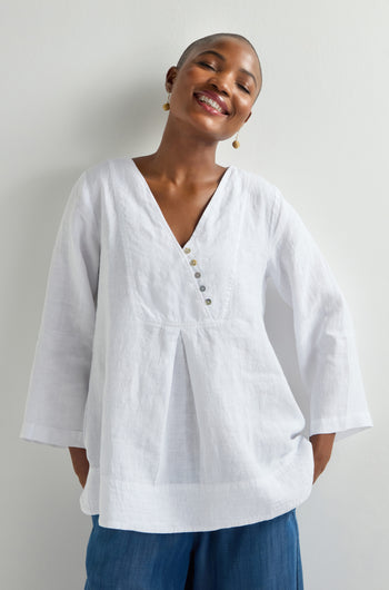 Linen Button Placket Tunic