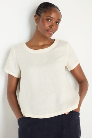 Ecru Linen T shirt