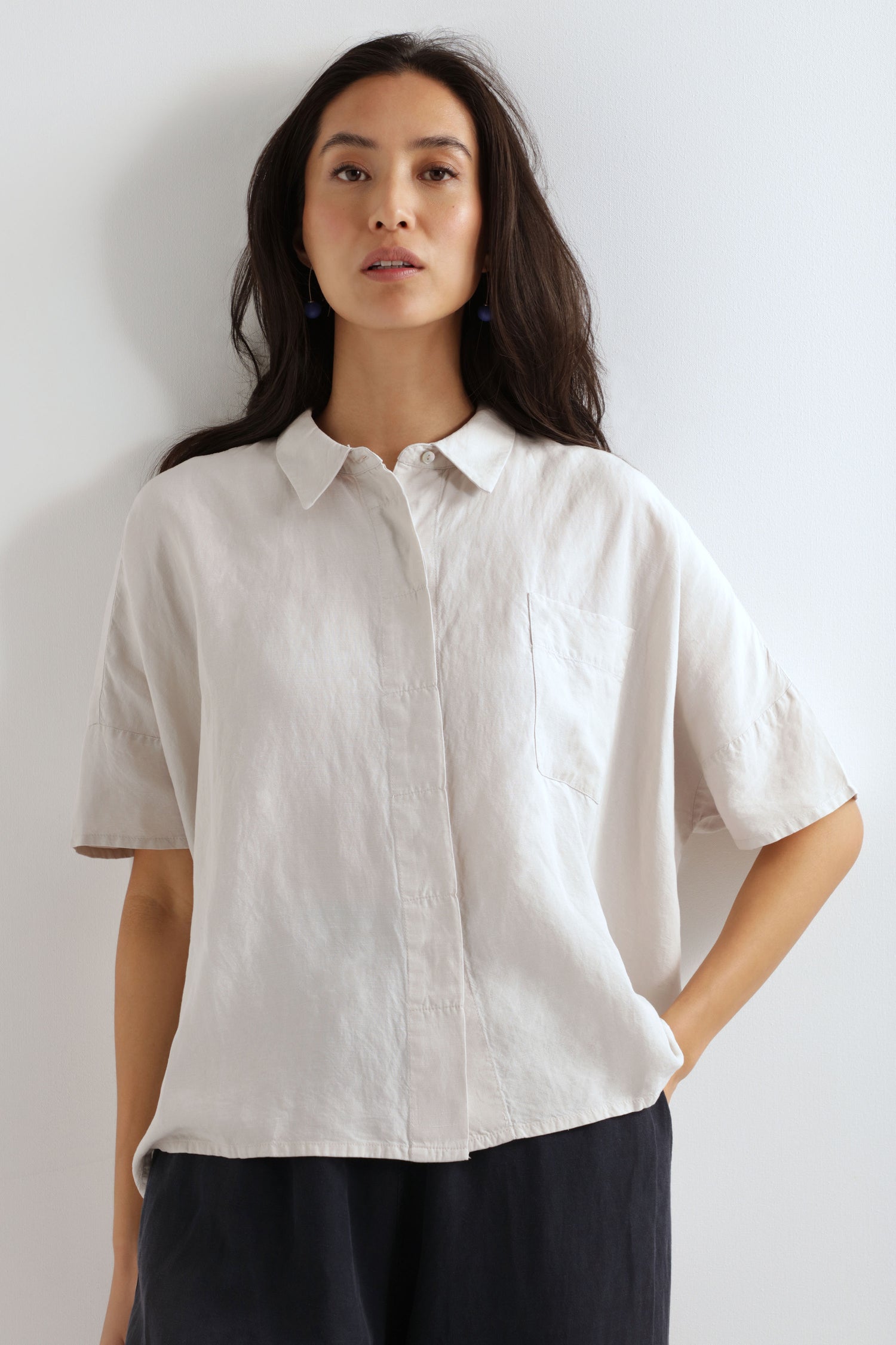 Adda Tencel Linen Boxy Shirt