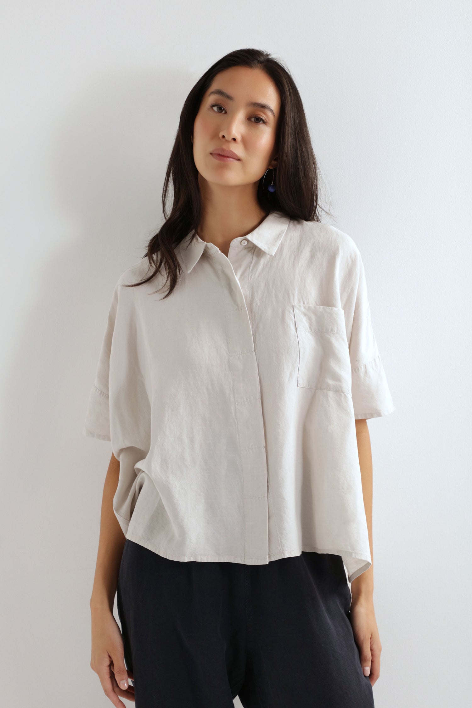 Adda Tencel Linen Boxy Shirt