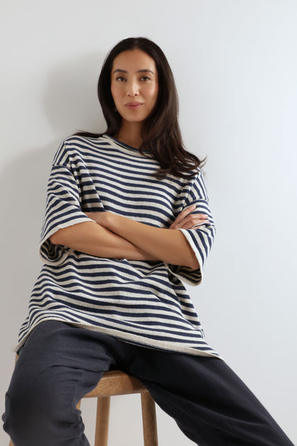 Vilja Thin Striped Linen Tunic