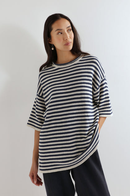Vilja Thin Striped Linen Tunic