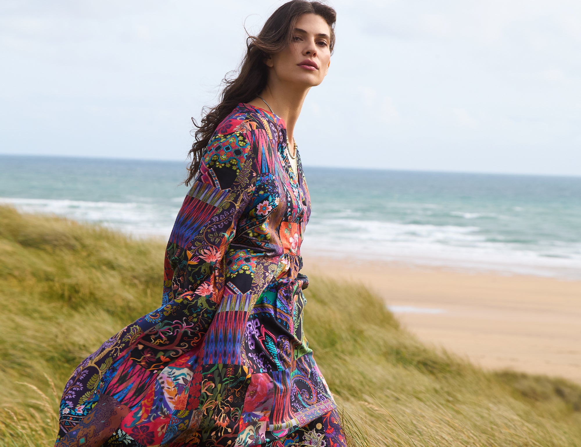 Herringbone Jersey Jacquard Dress – Sahara