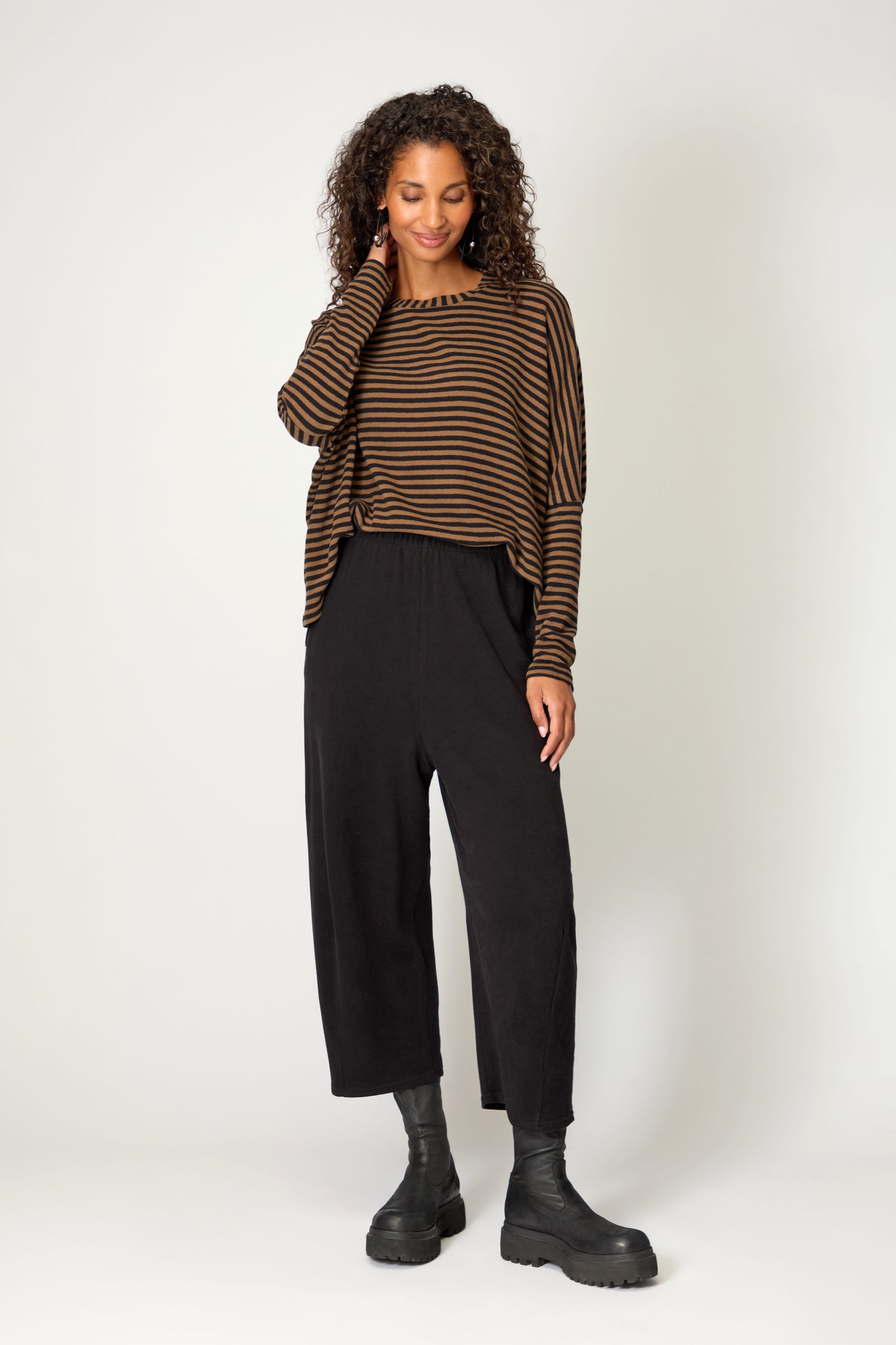 Black Soft Fleece Bubble Trousers