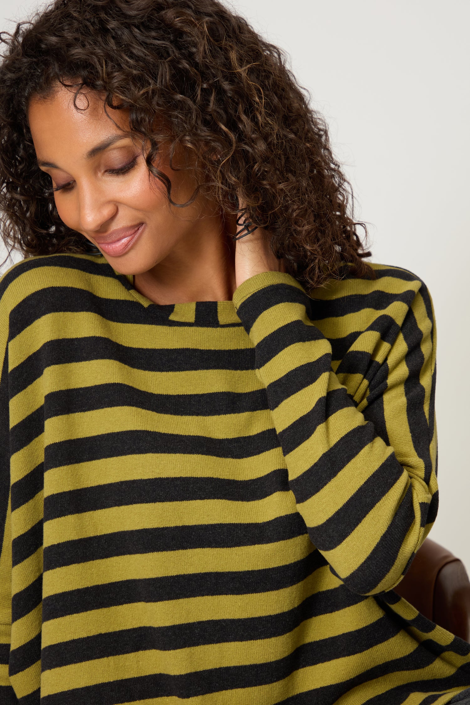 Olive Stripe Easy Top