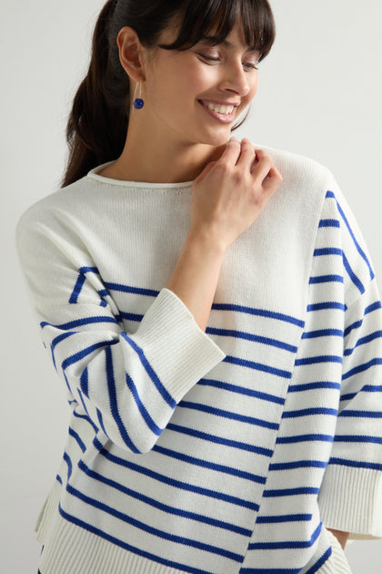 Asymmetric Stripe Knit