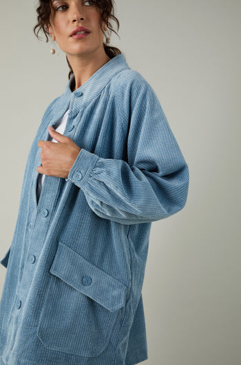 Pale Blue Stretch Cord Jacket