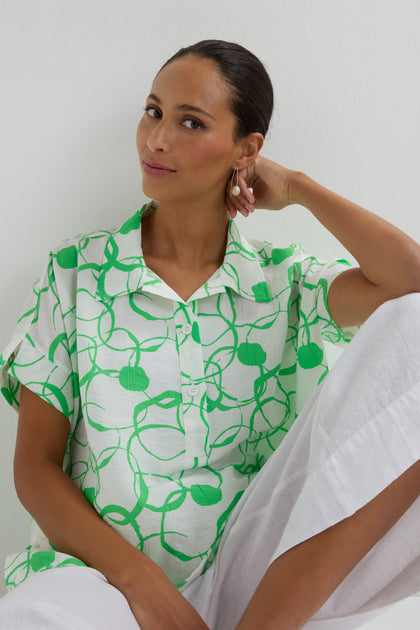 Swirl Print Boxy Shirt