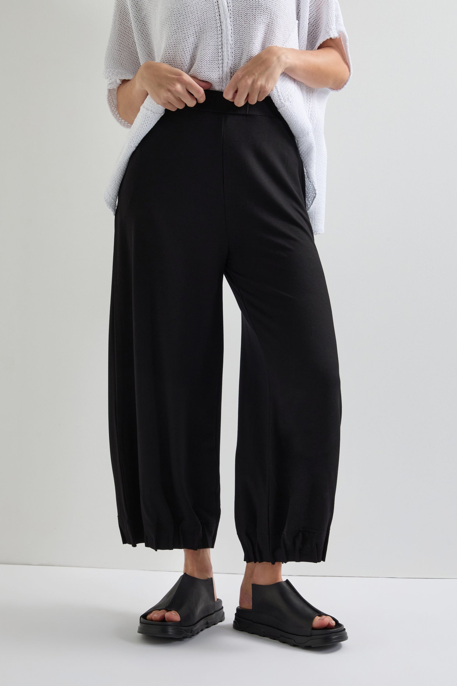 Tuck Detail Hem Jersey Trouser