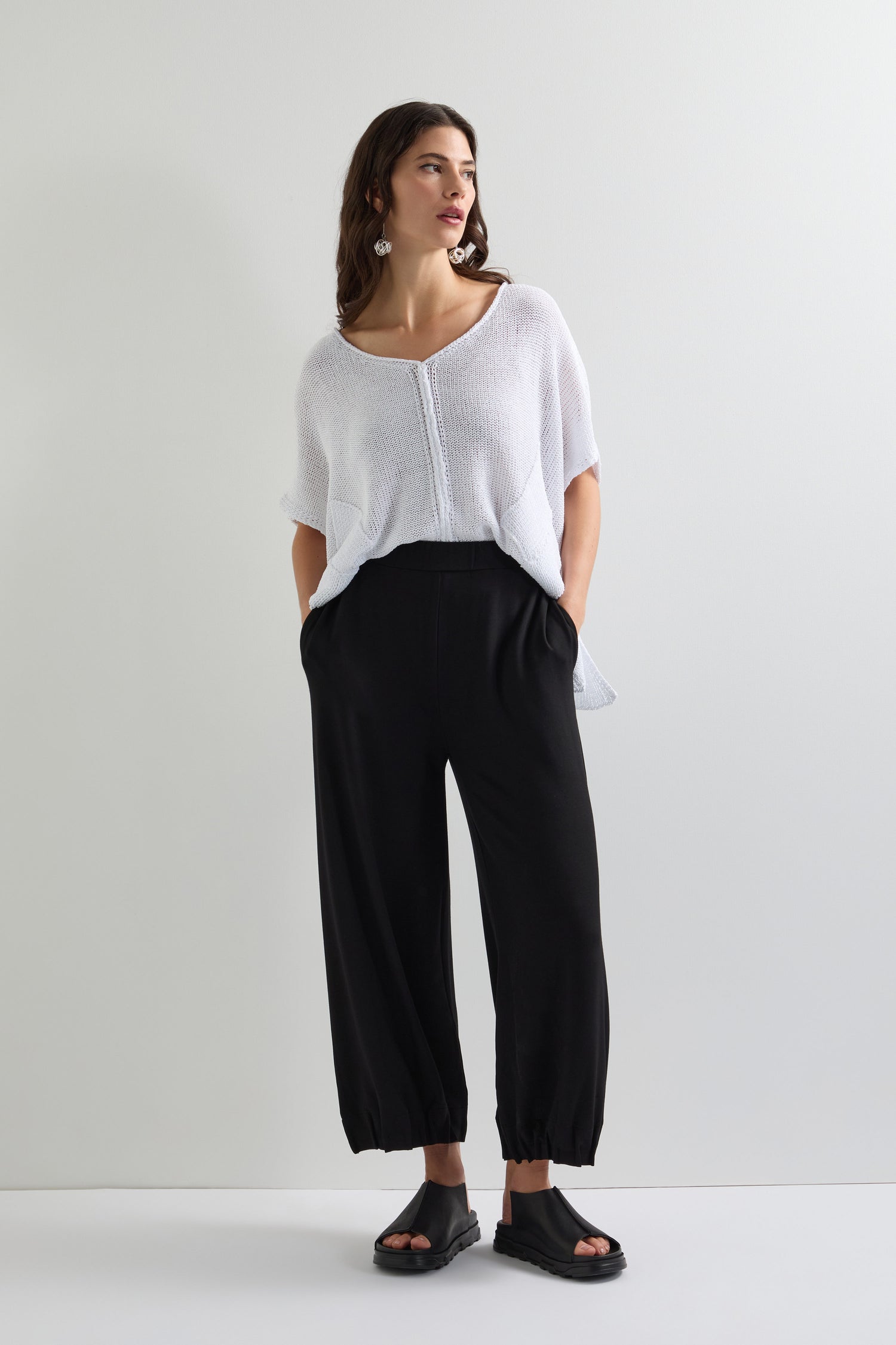 Tuck Detail Hem Jersey Trouser