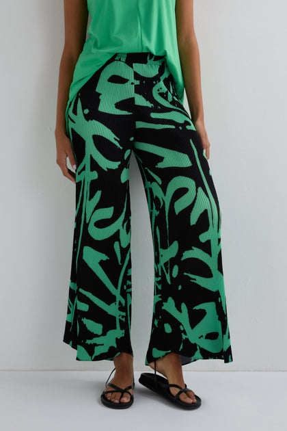 Print Pleated Trouser