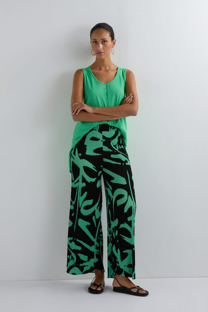 Print Pleated Trouser