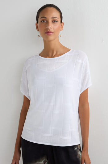 Grid Texture Boxy Knit