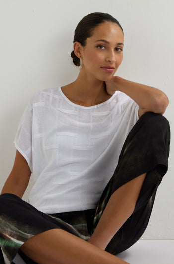 Grid Texture Boxy Knit