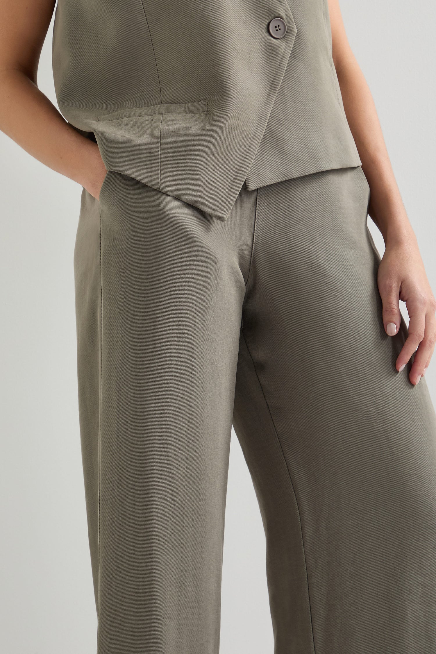 Slit Hem Pull On Trouser