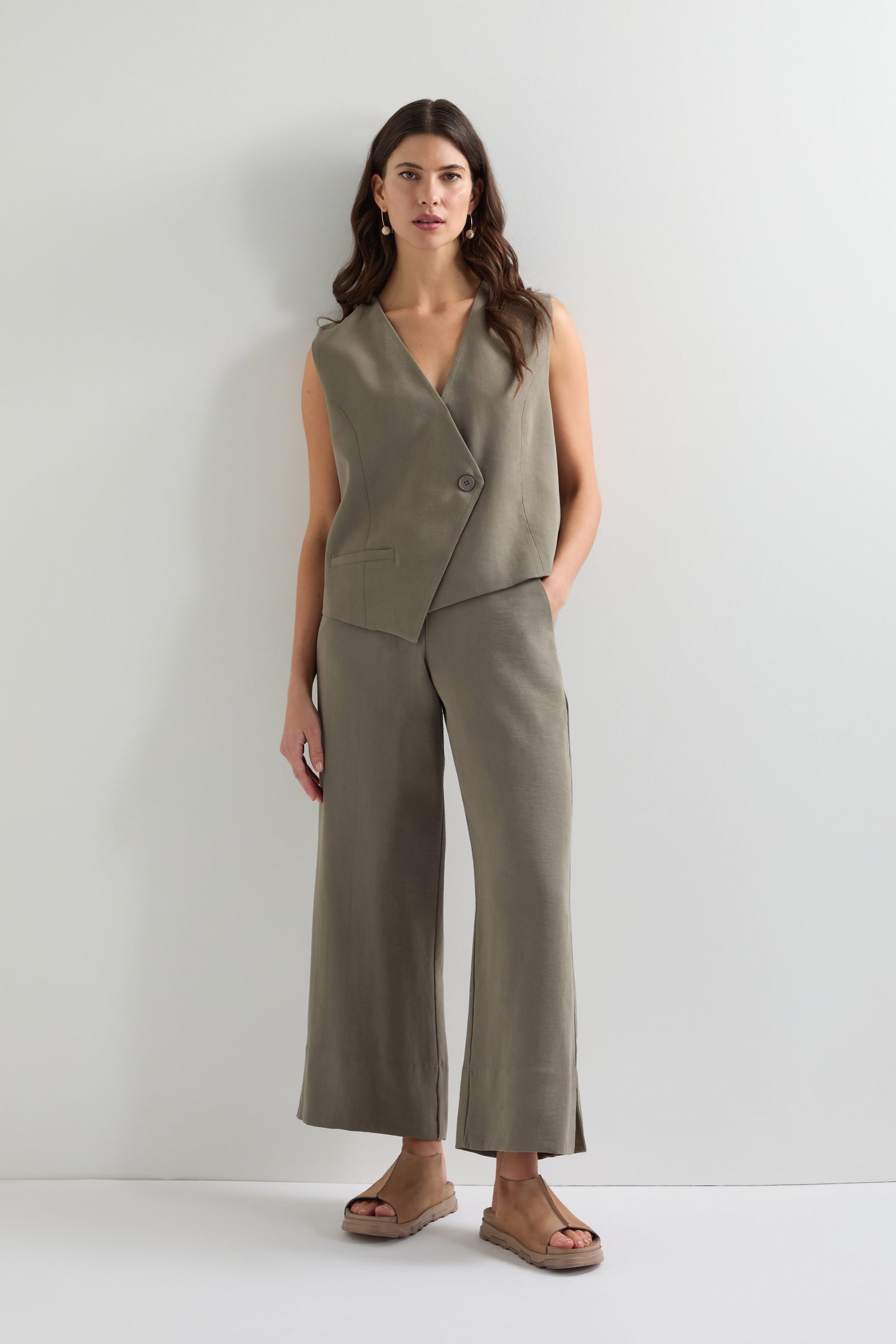 Slit Hem Pull On Trouser