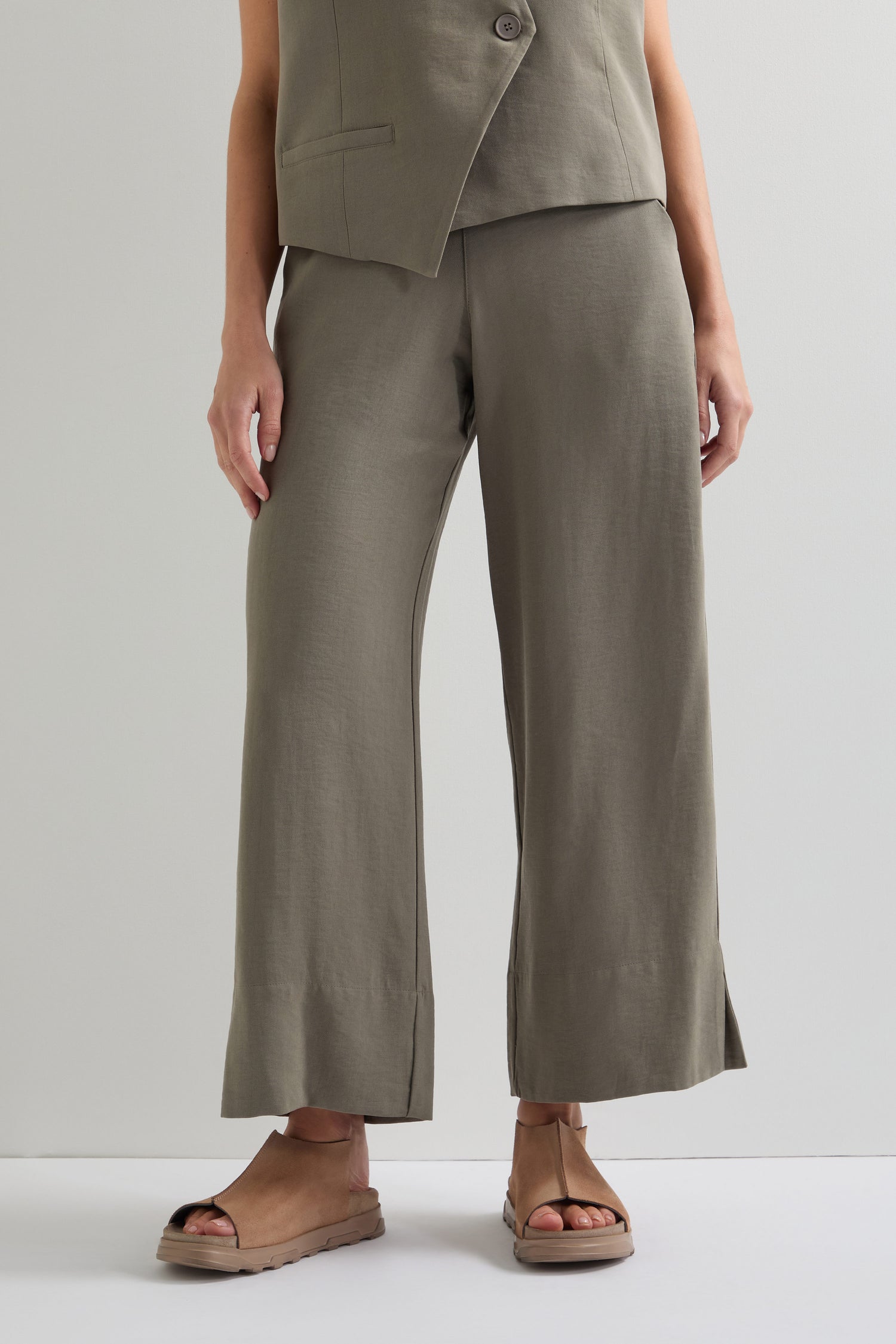 Slit Hem Pull On Trouser