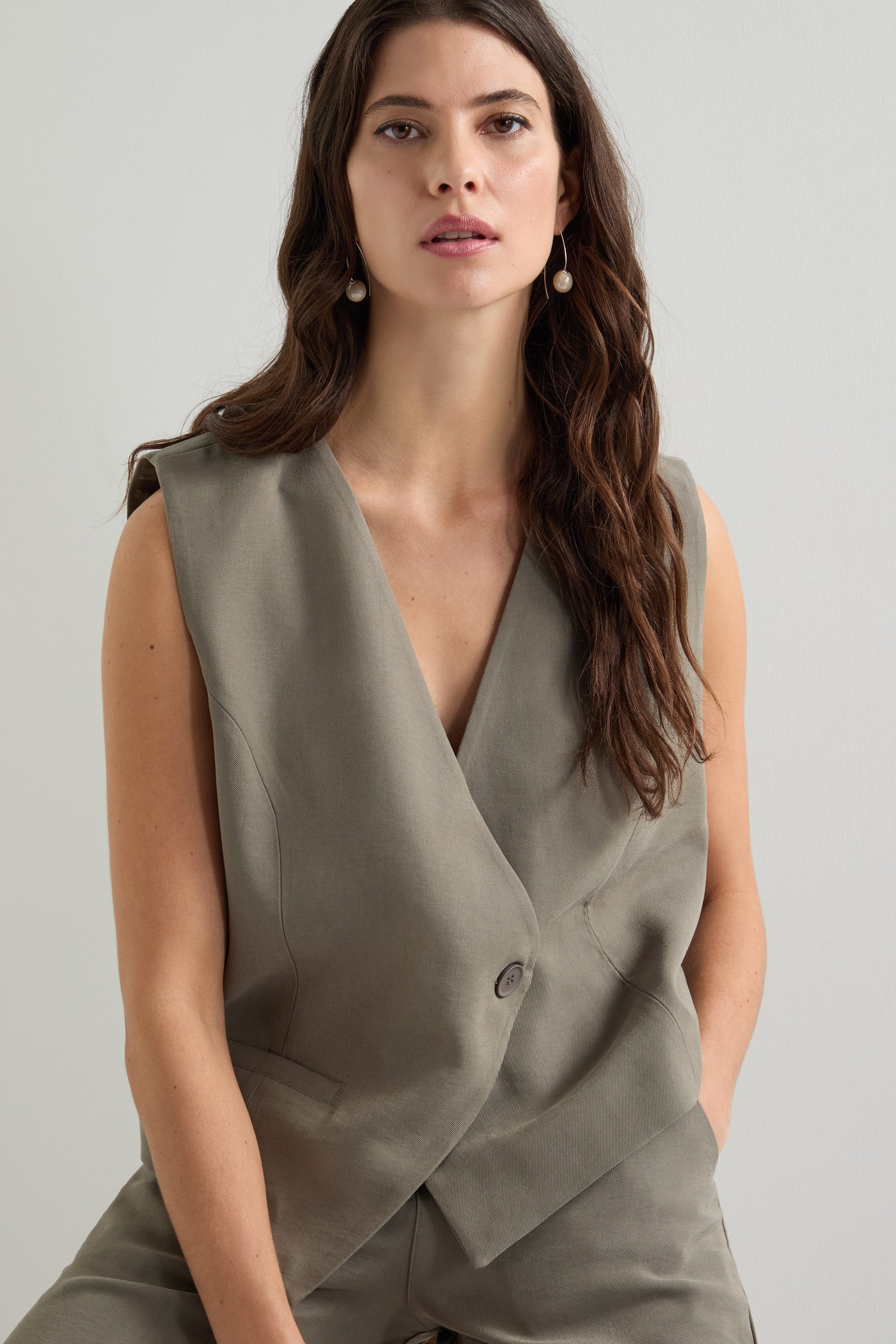 Asymmetric Button Waistcoat