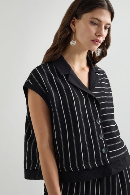 Narrow Stripe Wide Waistcoat