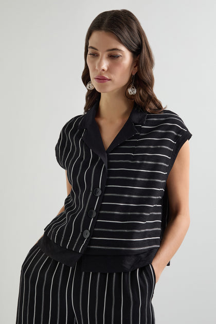 Narrow Stripe Wide Waistcoat