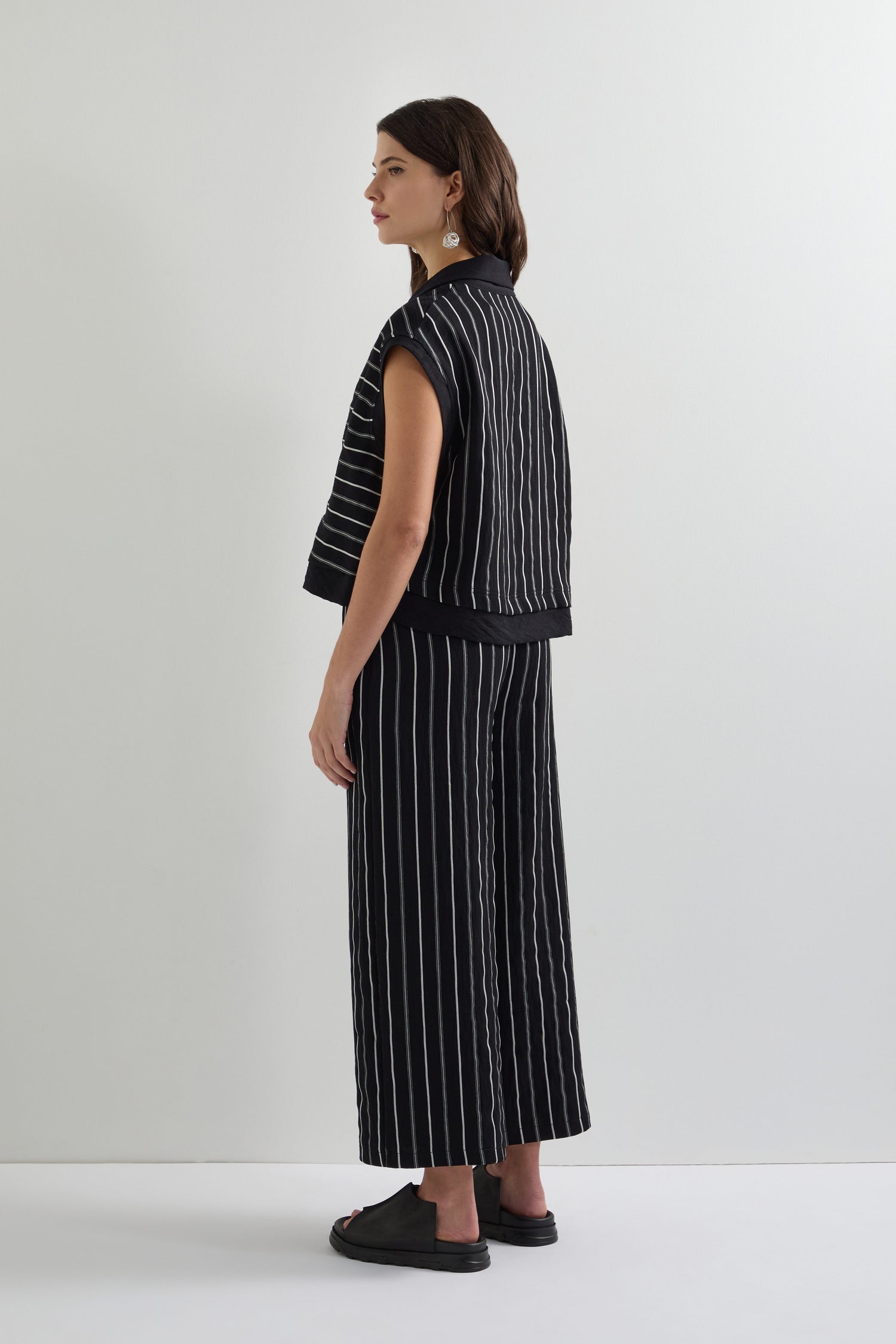 Narrow Stripe Wide Trouser