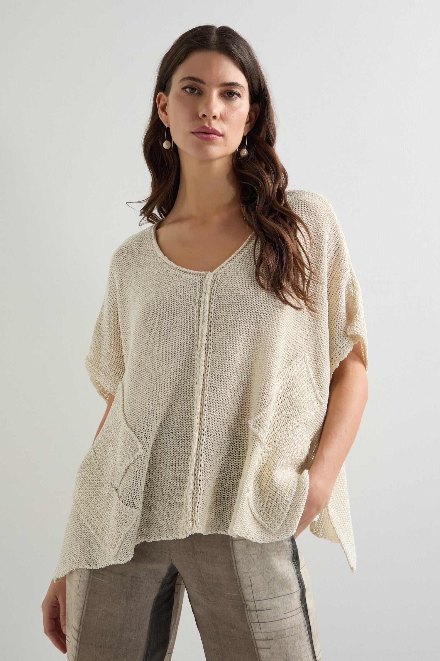 Patched Loose Weave Knit